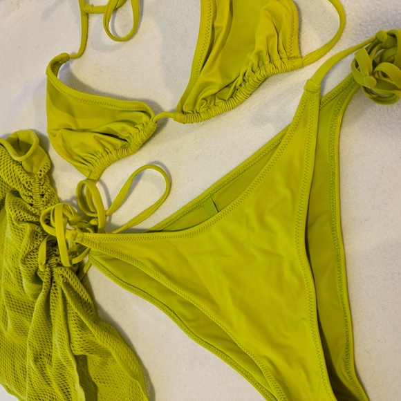 Skims Warp Knit Covered Ruched Sarong- Citrus green - Picture 3 of 3